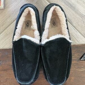 UGG Men's Dark Suede Slip-Ons with Cream Lining
